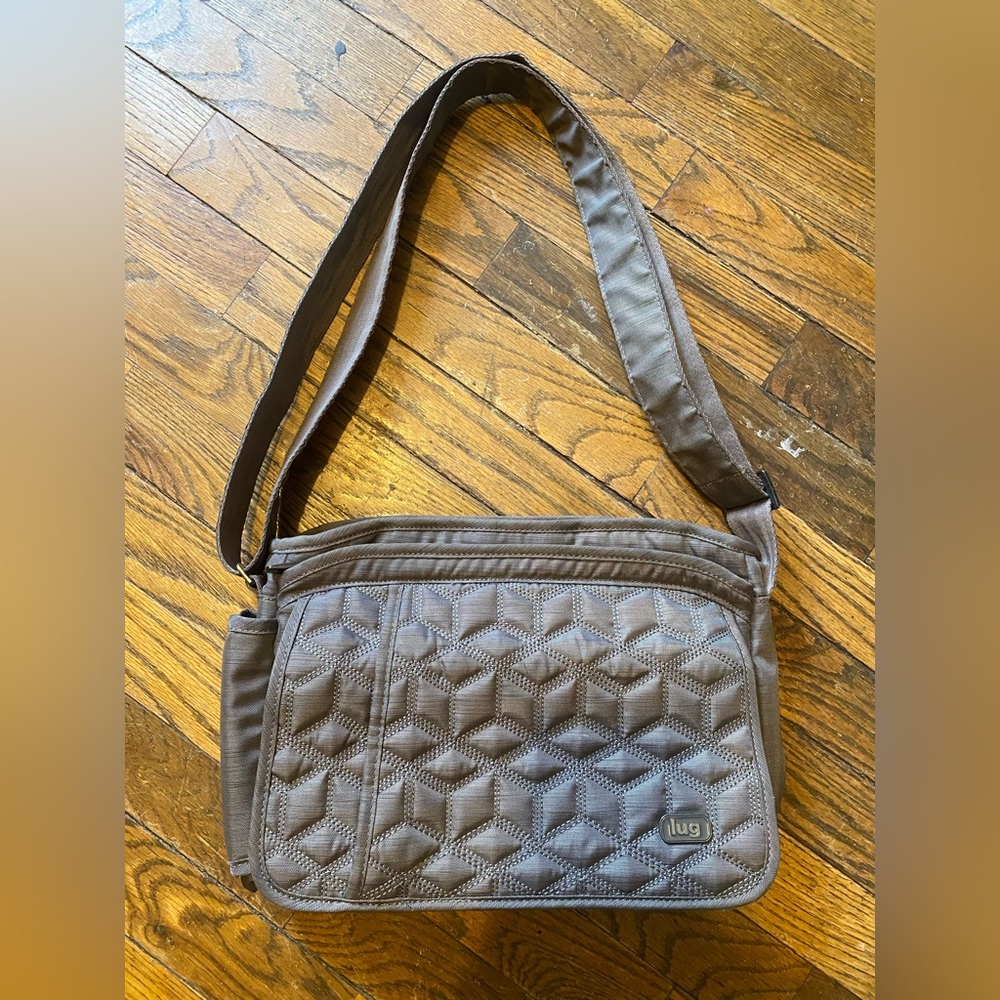 Lug Quilted Crossbody Bag in Taupe